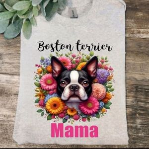 Boston terrier mom shirt dog mom cute popular floral spring